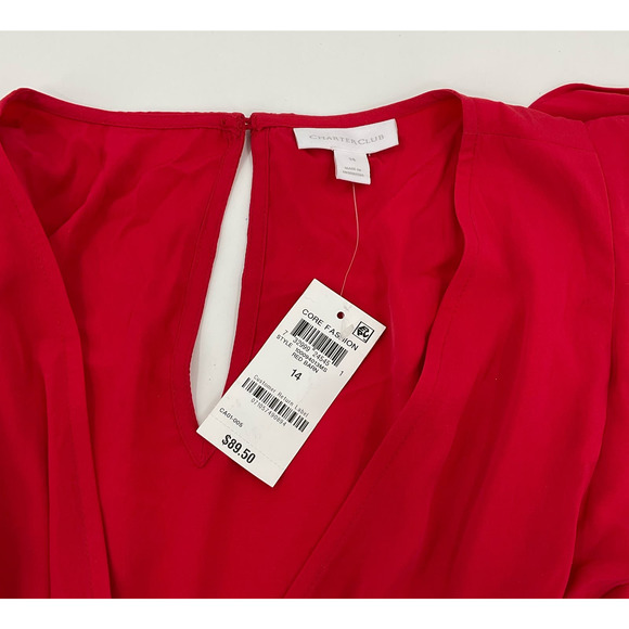 Charter Club Red Jumpsuit Womens Size 14 - Picture 4 of 6